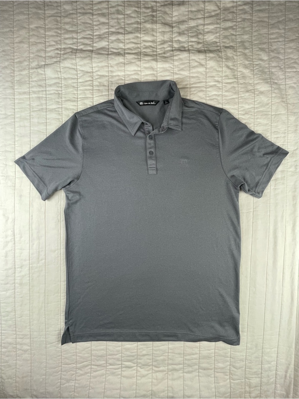 Travis Mathew Men's Slate Gray Lightweight Performance Polo Large